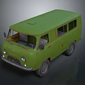 Modern bus minibus minivan driverless bus 3d model