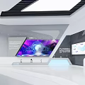 Hi Tech Exhibition Hall With Modern Design Large Digital Screens And Interactive Display Features 3d model