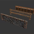 Stone Brick Wall And Wooden Railing Design With Lattice Panel