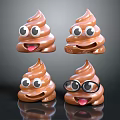 Chocolate Colored Poop Shaped Play Equipment With Expressions And Glasses For Kids