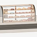 Elegant Pastry Display Case With Glass Door And Various Dessert Shelves