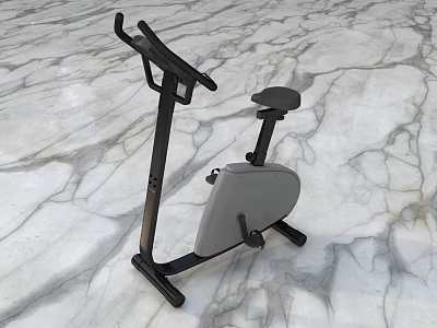 Stationary Bike For Home Gym With Modern Design On Marble Floor 3d model