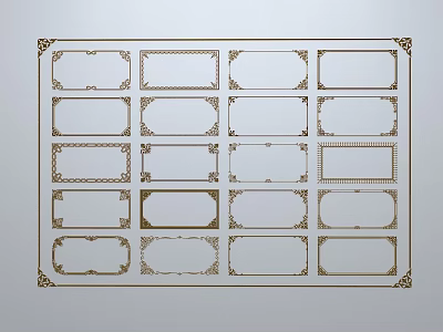 Intricately Carved Various Decorative Border Patterns For Artistic Framing Use 3d model