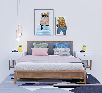 Nordic Children's Bed 3d model