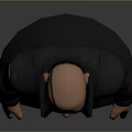 Bald Character With Eye Patch In Long Coat And Combat Boots 3d model