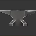 Durable Metal Anvil With Orange Top Surface And Stable Base Structure 3d model