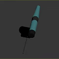 Teal And Black Screwdriver Tool With Handle And Base Stand 3d model