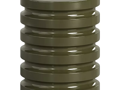 Olive Green Modern Side Table With Stacked Layered Smooth Surface Design 3d model