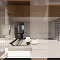 Modern Duplex Living Room Interior Design With Open Layout White Walls And Wooden Bookshelf Sofa