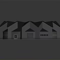 Symmetrical Architectural Model of Building With Blue Star Shaped Roof and White Walls