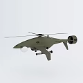 Olive Green Unmanned Military Helicopter With Mounted Sensor And Equipment Systems