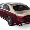 Mercedes-Maybach Luxury Sedan With Burgundy And Gold Exterior Front Grille Multi-Spoke Wheels Rear Emblem