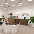 FLOWERMAN Flower Shop Interior With Fresh Flowers Potted Plants Display Counters And Warm Lighting