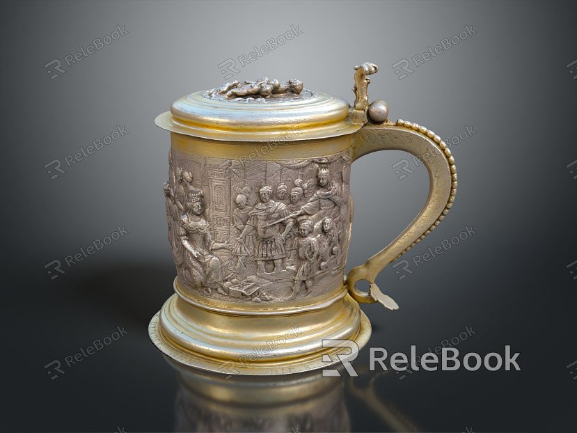 European-style Mug Golden Mug Sacred Artifact Mug Cultural Relics Wine Mug Sacred Artifact model