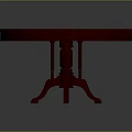 Elegant Red Round Wooden Table With Pedestal Base And Classic Design
