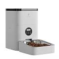 Automatic White Pet Feeder With Digital Display And Stainless Steel Bowl For Pet Food
