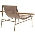 Modern Lounge Chair With Wooden Armrests And Upholstered Fabric For Comfortable Relaxation Design