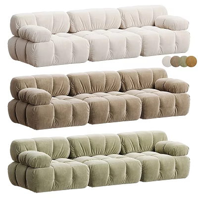 Modern Sectional Sofa With Puffed Design And Multiple Color Options For Living Room 3d model