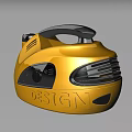 Shiny Golden Design Appliance With Black Handle Control Buttons And Vents