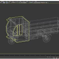 Blue Three Wheel Cargo Truck With Cab And Open Truck Bed