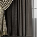 Elegant Patterned Curtains In Beige Gray With Sheer Lining And Tiebacks For Window Decor