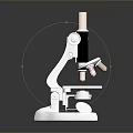 Laboratory Microscope Featuring Metal Frame White Base Black Eyepiece And Adjustable Knob 3d model