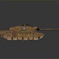 Realistic 3D Military Tank With Desert Camouflage Turret Cannon And Tracks