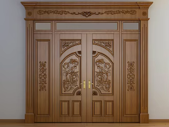 European-style double door 3d model