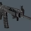 Black Modern Tactical Rifle With Rail System Magazine And Barrel Design