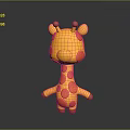 Cute 3D Cartoon Giraffe Toy With Yellow Body And Orange Spots