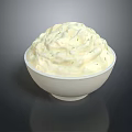 Creamy White Salad Dressing in White Bowl with Green Chives