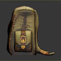 Stylish Leather Backpack With Brown And Yellow Design Metal Buckles And Multiple Utility Pockets