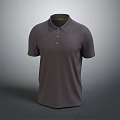 Classic Gray Collared Polo Shirt With Short Sleeves And Simple Design