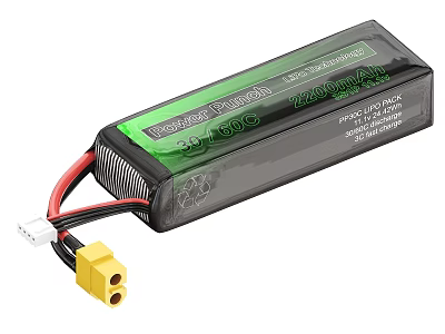ProPower High Performance Industrial LiPo Battery 3S 11.1V 2200mAh 100C with Connector 3d model