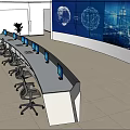 modern monitoring room 3d model