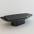 Modern Black Coffee Table With Smooth Surface And Unique Geometric Design Sturdy Base 3d model