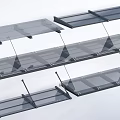 Various Awning Designs With Transparent Panels And Metal Mounting Brackets