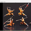 2D costume figure Shaolin monk Shaolin kungfu Shaolin monk costume man 3d model