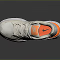 Nike Beige White Orange Air Max Sporty Casual Sneakers With Cushioned Sole Design