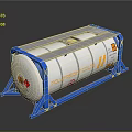 Polyfiber Co Ltd Cylindrical Industrial Tank With Blue Frame And Silver Body
