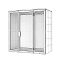 Public Facility Entrance Door With Black Frame And Glass Panels