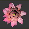 Pink Lotus Design Floor Standing Decorative Light With Elegant Metal Pole