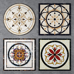 European-style floor tile floor tile mosaic 3d model