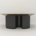 Sleek Modern Coffee Table With Black Curved Base And Smooth Top Design 3d model