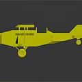 Detailed Vintage Biplane Model With Yellow Wings Gray Fuselage And Floats