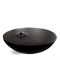 Elegant Modern Black Circular Coffee Table With Unique Smooth Surface Design 3d model