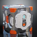 Modern Tech Cube Device With Orange Gray Accents And Front Control Panel 3d model