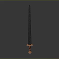 Traditional Decorative Sword With Black Blade And Red Ornate Hilt Design