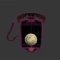 Vintage Rotary Dial Telephone With Classic Black And Gold Retro Design