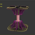 3D Model Mechanical Part With Spring Base Structure and Top Platform